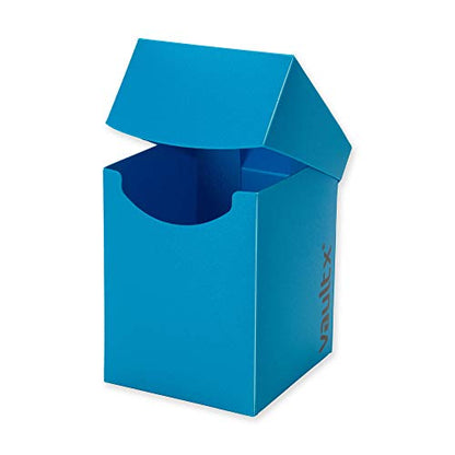 Vault X Large Standard Deck Box with 150 Black Sleeves, fits 100+ Sleeved Trading Cards (Blue) - color: Blue