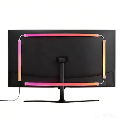 RGB Monitor Backlight for 34 Inch Ultrawide Monitors (21:9), Screen Sync Ambient Lighting Kit with Dual USB Power, Music Mode, Dynamic Gaming Lights for Curved Screens (4 Sides - 34 inch) - size: 4 Sides - 34 inch