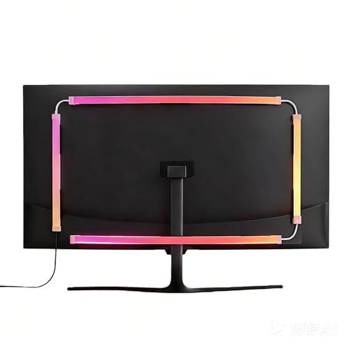 RGB Monitor Backlight for 34 Inch Ultrawide Monitors (21:9), Screen Sync Ambient Lighting Kit with Dual USB Power, Music Mode, Dynamic Gaming Lights for Curved Screens (4 Sides - 34 inch) - size: 4 Sides - 34 inch