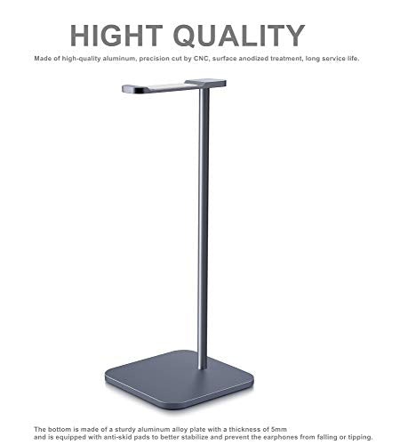 Headphone Stand for Desk, Aluminum Headset Stand (Space Gray) - color: Gray