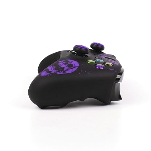 Skull Controller Skin Cover Compatible with Xbox one Controller, RALAN Protector Case, Customised Thumb Grips Caps - color: skull Purple