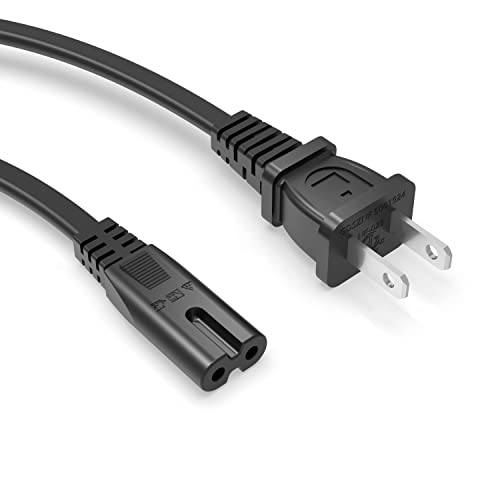 Superer 6 ft AC Power Cord Cable Fit for Sony PS5 PS4 PS3 Slim PlayStation 5 4 3, Xbox Series X/S, Xbox One X/S, TV, Printer, Speaker, Universal IEC C7 Figure 8 2 Prong Replacement Cables, ETL Listed - size: 6 Ft, style: 1 Pack