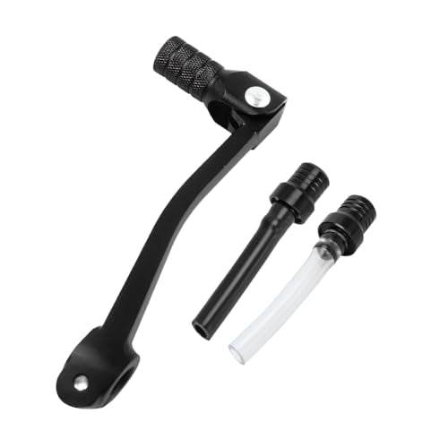 Motorcycle Folding Gear Shifter Shift Lever, Foldable Motorbike Pedal Shifter Replacement Accessories with Tank Cap Vent Hose Tube, Fit for 50cc 70cc 90cc 110cc Pit Dirt Bike Parts (Black) - color: Black