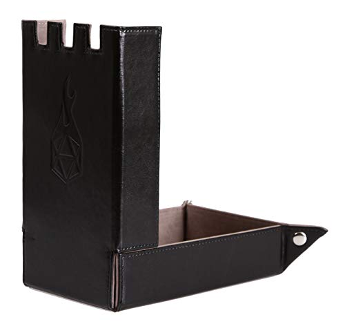 Forged Dice Co. Draco Castle Foldable Dice Tray and Dice Tower - Foldable DND Dice Tray and Dice Rolling Tray Tower - Perfect for Dungeons and Dragons RPG and Tabletop Gaming - color: Gray