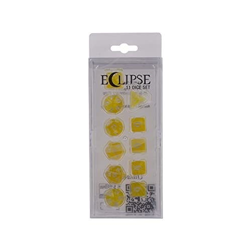 Ultra PRO - Eclipse 11 Dice Set (Lemon Yellow) - Great Dice Set for All Kinds of Card Games and Board Games Such As, DND, MTG, and RPG - UP Your Game with Ultra PRO - color: Lemon Yellow