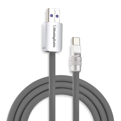 chubbycable Chubby 2.0 USB C 240W Fast Charging Cable Silicone Soft Durable USB C Cable Extra Thick Charger Cord Compatible with iPhone 17-15 Series iPad, Gray, Type-C to Type-C, 3.3FT - color: Gray, size: 3.3ft (1m), style: Type C-Type C