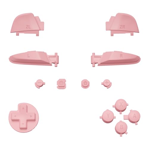 eXtremeRate Puffy Pink Repair ABXY D-pad ZR ZL L R Keys for Nintendo Switch Pro Controller, DIY Replacement Full Set Buttons for Nintendo Switch Pro Controller - Controller NOT Included - color: Puffy Pink