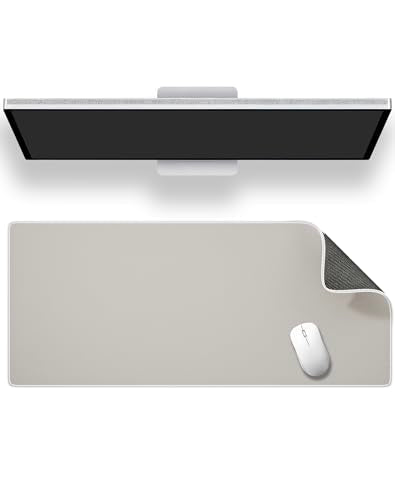 ALOANES Non-Slip Extended Mouse Pad Office&Home Desk Mat Stitched Edge | Beige Waterproof Jacquard Mousepad for Computer Office& Home 35.43"x15.74"x0.12" - color: Beige, size: 35.4L x 15.7W inches
