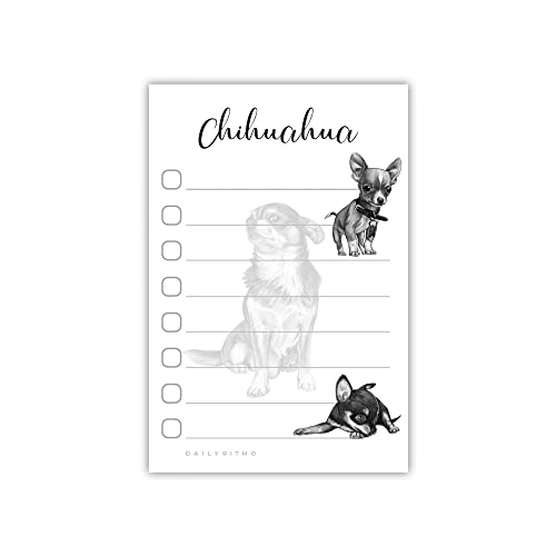 Chihuahua Sticky Notepad to Do List | Chihuahua Dog Lover Gifts for Women | Office School Supply Sticky Notes 4"x6" 50 Pages - size: Chihuahua