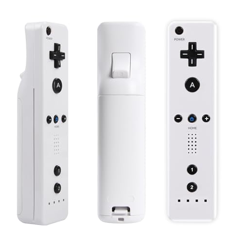 TechKen Wii Controllers 2 Pack - Remote with Silicone Case and Wrist Strap for Wii U - color: White