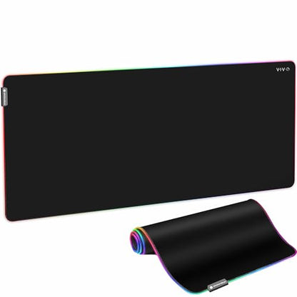 VIVO Large 60 x 24 inch Full Size Desk Pad with RGB Lighting for Office Ambience and Immersive Gaming, Oversized Mouse Pad Table Top Cover, 12 Color Modes, Non-Slip Base, Black, DESK-PAD60-24 - size: 60" x 24"