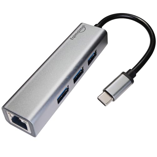 USB c hub ethernet,USB C Hub with RJ45 Gigabit Ethernet,Thunderbolt 4/3 to Ethernet Adapter,USB C to Network Adapter Compatible with MacBook Pro/Air, iPad Pro,Laptop,Chromebook,and More - color: USB C-GRAY