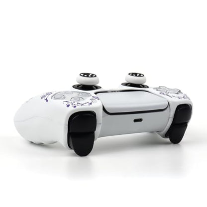 Cat Among Blossoming Branches Controller Skin Cover Compatible with PS5/Playstation 5 Controller, RALAN Protector Case Customised Thumb Grip - color: Cat White Purple