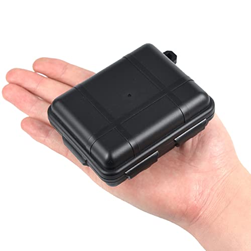 Box, Sealed Snap Buckle Design with Foam Liner, 3.94×3.15×1.57in Black Abs Storage Case for Camping, Hiking, and Small Item Storage