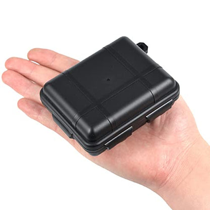 Box, Sealed Snap Buckle Design with Foam Liner, 3.94×3.15×1.57in Black Abs Storage Case for Camping, Hiking, and Small Item Storage