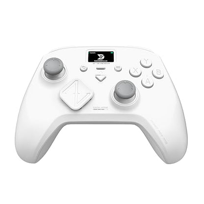 ZD Classic Legend Wireless Gaming Controller – 2.4GHz/BT/Wired, 512-Level Hall Joystick & Triggers, 1000Hz Polling Rate, 4.7inch LCD Display & 2 Back Buttons for Switch/Switch2, PC, Android & iOS (White) - color: White