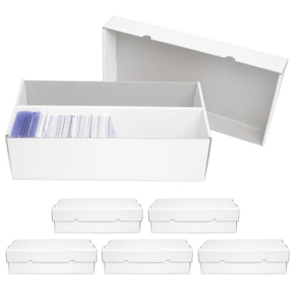 NUMINA 6 Pack 2-Row Card Storage Boxes (Holds Up to 1600 Cards per Box), Easy Access Trading Card Organizer for MTG & Sports Cards, Fits Sleeved & Toploader Cards - size: 6 Pack