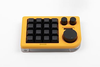 KEEBMONKEY Megalodon Triple Knob Macro Pad Programmable Designer Mini Keyboard 16 Keys (Yellow) - color: Yellow