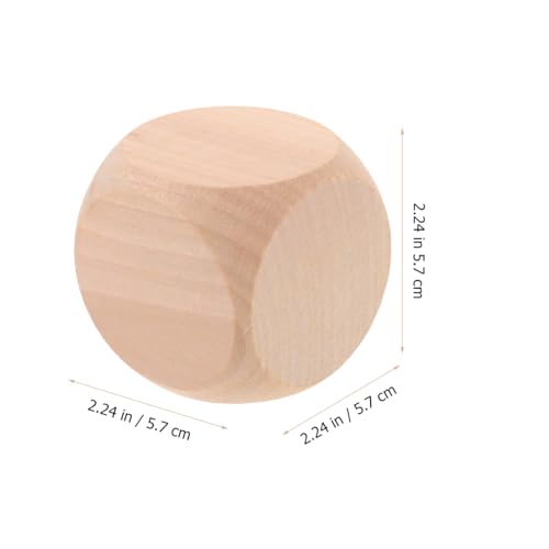 EXCEART Blank Wooden Dice 3 Pcs 2.24 Inch Unfinished Wood Dice Blocks for DIY Painting Craft Projects Board Game Accessories Classroom Learning and Handmade Decor