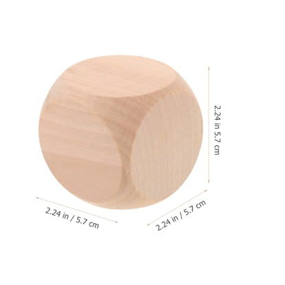 EXCEART Blank Wooden Dice 3 Pcs 2.24 Inch Unfinished Wood Dice Blocks for DIY Painting Craft Projects Board Game Accessories Classroom Learning and Handmade Decor