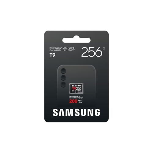 Samsung microSDXC T9 256GB, Transfer Speeds Up to 200MB/s | microSD made for Avid Gamers & Professional Creators (MB-MH256T/AM) - size: 256GB