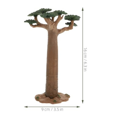 2Pcs Mini Model Trees - Imitation Baobab Tree Mini Tree Figurines Diorama Supplies Artificial Tree Fake Plants for Train Scenery Architecture Landscape Desert Scene Sand Table Decor