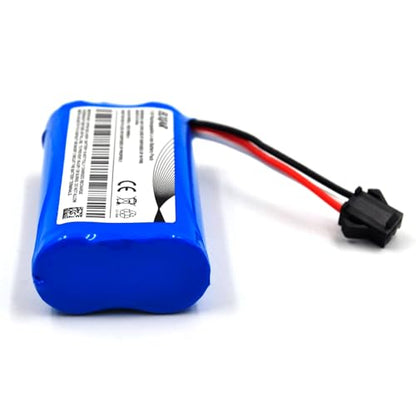 Coonyard (2-Pack) 7.4V 1500mAh Li-ion Battery Replacement for RC Car Huina 1575, DEERC D60, Stunt Watch, Off-Road Clamping Vehicle with SM-3P Plug and USB Charging Cable
