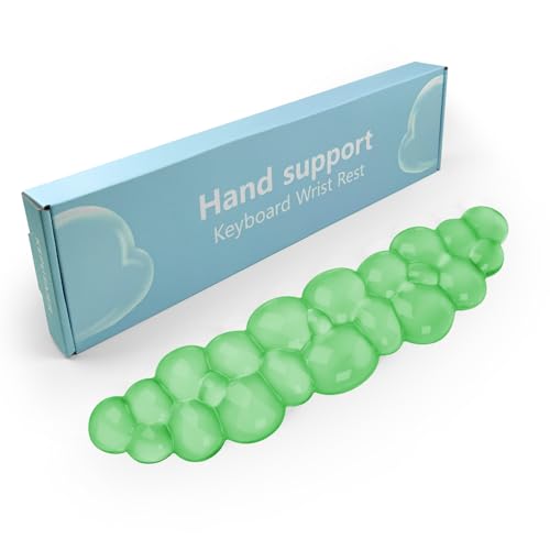 Gel Cloud Keyboard Wrist Rest, Cute Wrist Support and Arm Support Keyboard Rest for Keyboard Typing Pain Relief，Suitable for Office/Computer/Laptop/Gaming（Keyboard Wrist Rest Green） - color: Transparent Green