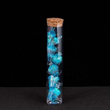 7PCS Potion DND Dice Set,Transparent Sharp Edge Die Set D&D RPG Polyhedral Dice,for Dungeons and Dragons TTRPG Games Roleplaying Games.(Blue Galaxy) - color: Blue Galaxy