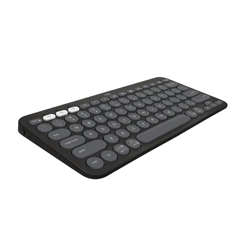Logitech Pebble Keys 2 K380s, Multi-Device Bluetooth Wireless Keyboard with Customizable Shortcuts, Slim and Portable, Easy-Switch for Windows, macOS, iPadOS, Android, Chrome OS - Tonal Graphite - color: Graphite