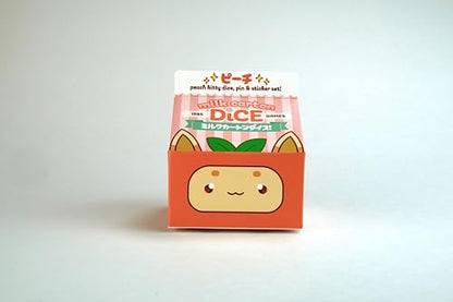 1985 Games Peach Cat Milk Carton Dice Set – Milk Carton-Inspired Dice for DND | TTRPGs & Tabletop Roleplaying - color: Peach