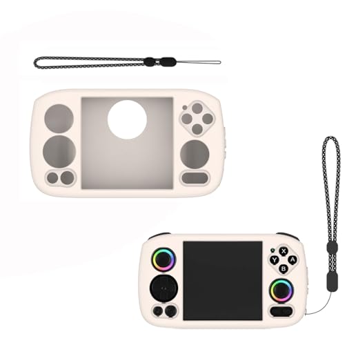 Protective Case for RG Cube Silicone Soft Skin Cover Sleeve with Lanyard for RG Cube Retro Handheld Game Console Anti-Drop Shockproof Shell Case Accessories (Light White) - color: Light White