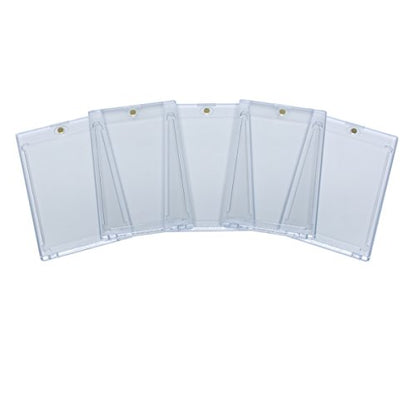 Ultra Pro One Touch 35pt Magnetic Card Holder – Hard Plastic Card Protector Case with UV Blocking – Clear Display for Standard Size 2.5" x 3.5" – Diamond Corners Design & Magnetic Closure – 5 Pack