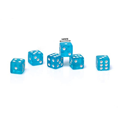 Leatherette Dice Cup Set Lake Blue Velvet Interior Quiet in Shaking with 6 Matching Translucent Dot Dice for Liars Dice Farkle Yahtzee Board Games, 1 Pack - color: Lakeblue#b
