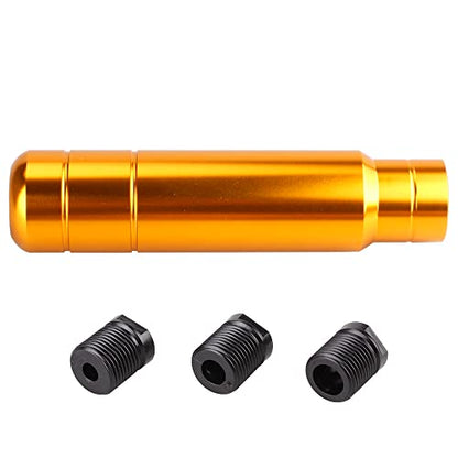 BARTOO Aluminum Weighted Manual Shift knobs, Long Stick Shift Knob Gear Shifter Knobs, Car Accessories Lever Cover Head Universal Shifter Knobs with 3 Threaded Adapters (Gold) - color: Gold