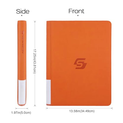 Snekdy premium 1024-pocket trading card binder, Card Albums 16 pockets, waterproof PU-leather Cover album with side loading, holds gaming, baseball (Orange) - color: Orange