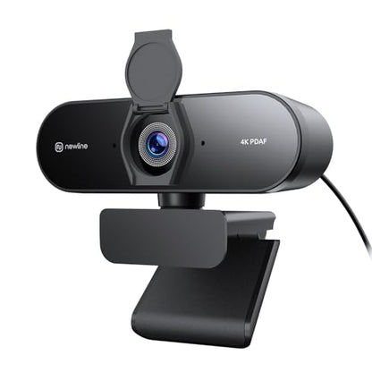 N newline 4K Webcam for PC with PDAF Autofocus, Privacy Cover, Dual Microphones, 4K@30FPS & 1080P@60FPS, Auto Light Correction, Plug & Play USB Camera for Laptop, Mac & Desktop, Streaming - style: 4K Webcam
