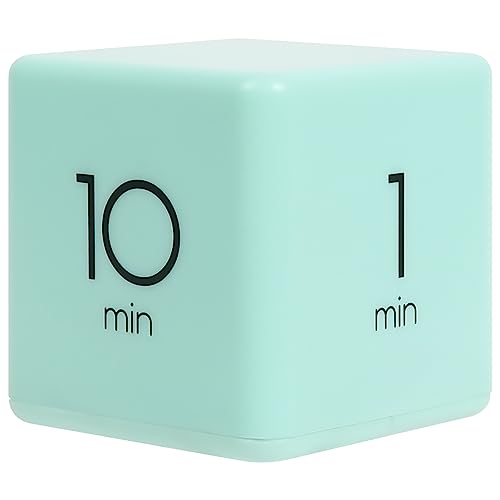 mooas Cube Timer, Flip, Block, Productivity, Time Management (Mint) | 1/3/5/10 Min Countdown Timer, Battery Operated, 2-Level Alarm Vol, Easy to Use, ADHD, Exercise, Study, Cooking - color: Mint