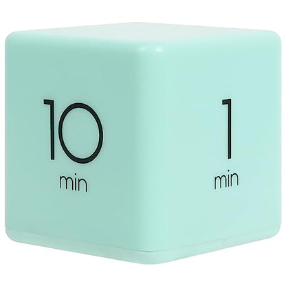 mooas Cube Timer, Flip, Block, Productivity, Time Management (Mint) | 1/3/5/10 Min Countdown Timer, Battery Operated, 2-Level Alarm Vol, Easy to Use, ADHD, Exercise, Study, Cooking - color: Mint