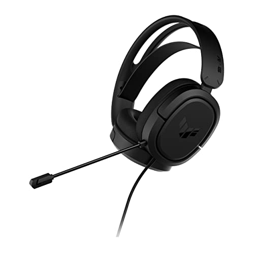 ASUS TUF Gaming H1 게이밍 헤드셋 유선, 디스코드 인증 마이크 - 블랙 | 7.1 서라운드 사운드, 40mm 드라이버, 3.5mm, 경량, PC, 스위치, PS4, PS5, Xbox One, Xbox 시리즈 X/S 및 모바일 장치용