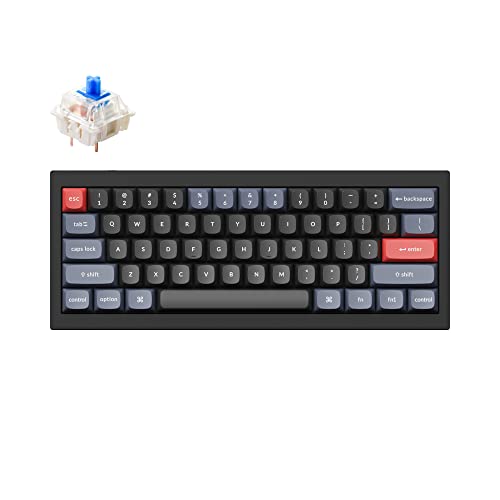 Keychron Q4 Wired Custom Mechanical Keyboard, QMK/VIA Programmable Macro, Full Aluminum, Hot-Swappable Gateron G Pro Blue Switch, 60% Layout Double Gasket Compatible with Mac and Windows - Black - color: Black (Gateron G Pro Blue Switch)