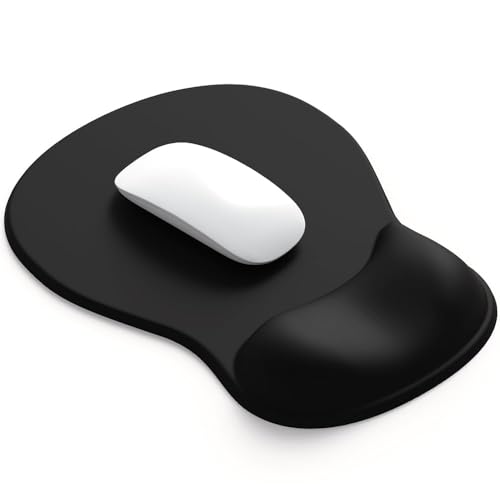ErgoComfort Gel Wrist Rest Mouse Pad-Ergonomic Office Mousepad with Wrist Support-Non-Slip, Design Desk Accessories Mat for Home&Game Decor (01Black) - color: 01Black