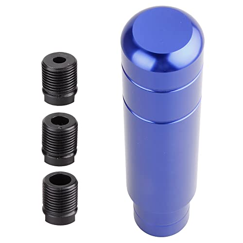 BARTOO Aluminum Alloy Heavy Weighted Shifter Knob, 5" Auto Gear Shift Knob, Car Gear Lever Stick Shifter Handle,with 3 Threaded Adapters M8 M10 M12,Fit Most Automatic Manual Vehicle (Blue) - color: Blue