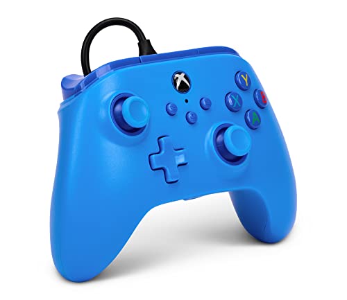 PowerA Wired Controller for Xbox Series X|S - blue, gamepad, video game/gaming controller, works with Xbox One, Officially Licensed - style: Blue