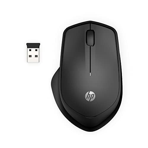 HP 280 Silent Wireless Mouse - Ergonomic, Right-Handed Design - 2.4GHz USB Wireless Connection - Multi-Surface Technology, 1600 DPI Optical Sensor - Win, Chrome, Mac OS - Up to 18-Month Battery Life - style: Silent Ergo