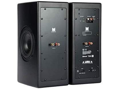Monolith Powered Desktop Speakers - 100-Watt with Optical and USB Inputs, Subwoofer Output, Bluetooth aptX HD, Remote Control Included, for PCs and Laptops, Black, MTM-100