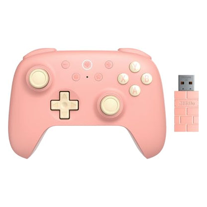 AKNES 8Bitdo Ultimate 2C Wireless 2.4G Controller for Windows PC and Android, Gamepad with Hall Effect Joysticks and Hall Triggers, 1000Hz Polling Rate, Remappable L4/R4 Bumpers - Peach | Gamepad with Hall Effect Joysticks and Hall Triggers, 1000Hz Pollin