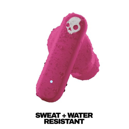 Skullcandy Smokin’ Buds Wireless Noise Isolating Earbuds - Pink | In-Ear Fit, Bluetooth, 20 Hours Battery, IPX4 Sweat and Water Resistant, Microphone for iPhone Android, Commuting, Studying - color: Pink