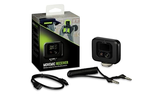 Shure MoveMic Receiver - Cold Shoe Mountable Camera Receiver for MoveMic Lavalier Microphones, Compatible with Most DSLR Cameras and Computers, for Mobile Content Creators (MV-R-Z7) | Digital receiver with USB-C and 3.5mm connectors for cameras, computers