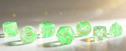 Natural Gemstone Crystal Polyhedral Dice Set for Dungeons and Dragons, RPG, Tabletop Games, 7-Piece (LS-2) - color: Ls-2